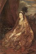 Anthony Van Dyck Portrat der Elisabeth oder Theresia Shirley in orientalischer Kleidung oil painting